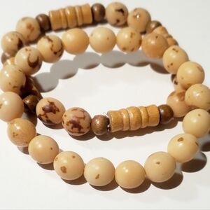 Beige and Brown Beaded Bracelet